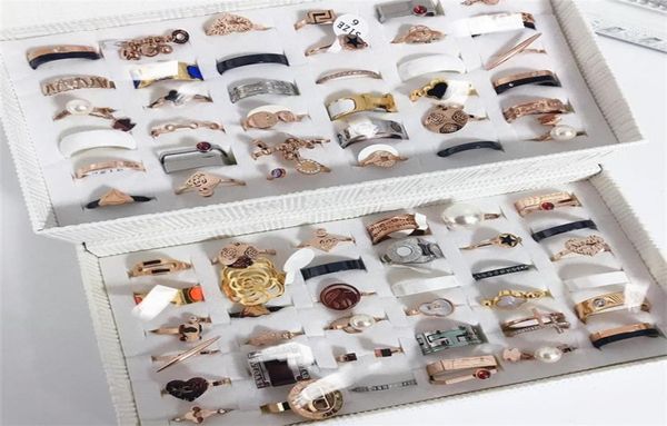 

titanium steel ring rose gold korean fashion band rings simple personality fashion glossy fourleaf flower rings dhl 6900046, Silver