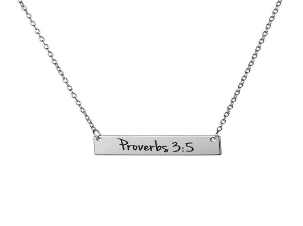 

christian bible scripture faith necklace stainless steel creative lettering exquisite jewelry luxury designer jewelry women neckla9473443, Silver