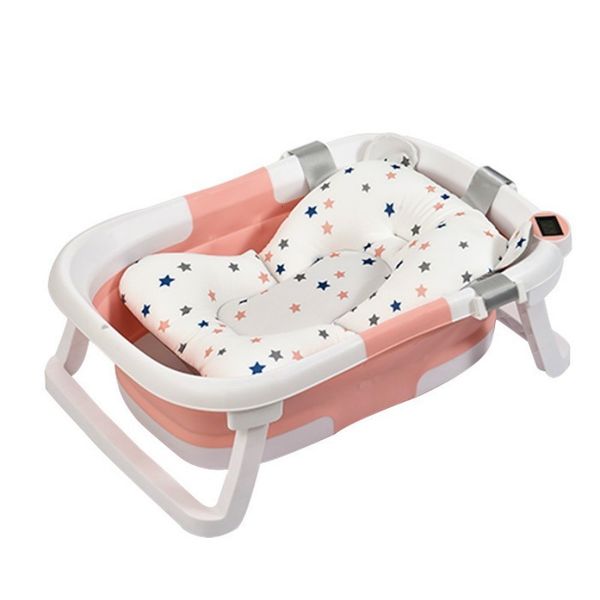 

bathing tubs seats folding baby bathtub realtime temperature silicone take a bath nonslip bucket bathroom basket tub de 230718