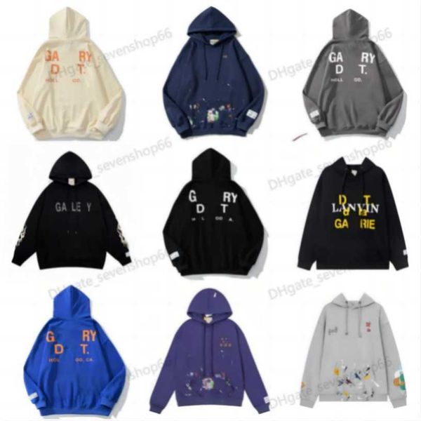 

2023 men's hoodies sweatshirts for sale hoodie designer galleryes depts gary painted graffiti used letters printed loose casual fashion, Black