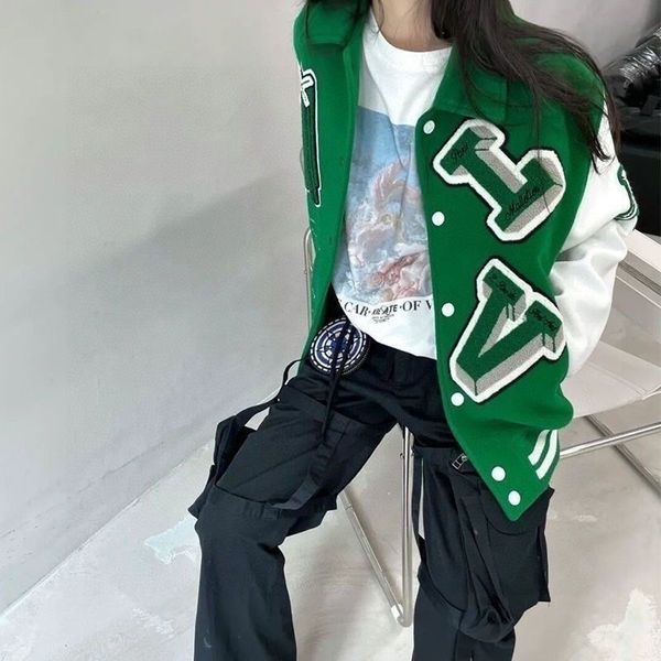 

cotton designer varsity jackets bomber mens windbreaker mens baseball hip hop harajuku letter patchwork leather tianma embroidery streetwear, Black