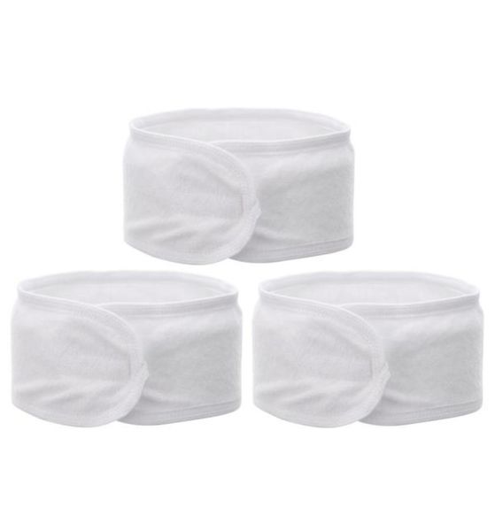 

3pcs multi use soft headband white elastic practical hair loop hair band headbands for wash face makeup spa2006924, Golden;white