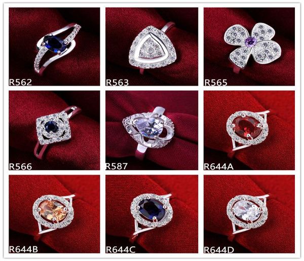 

mixed style women039s gemstone sterling silver plated rings high grade burst models fashion 925 silver ring gtr51 online for s1646373, Golden;silver