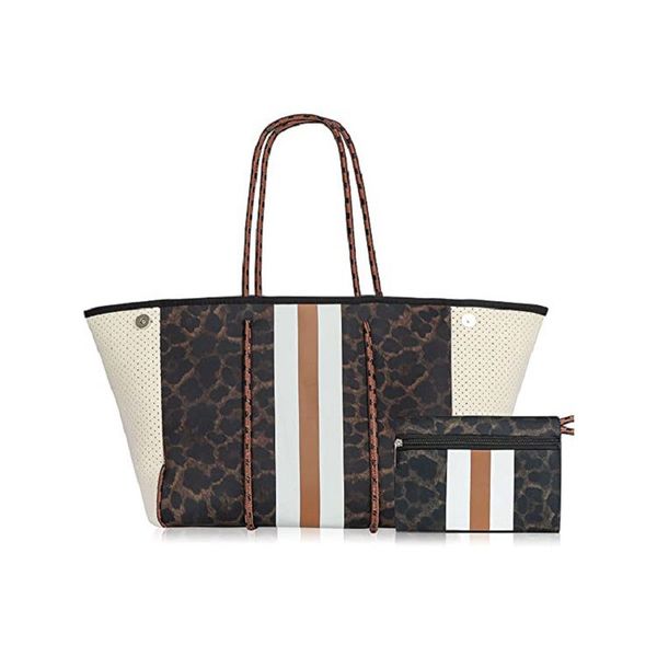 

neoprene beach bag for women - large capacity, casual carry-all tote for outdoor activities, diving material, spacious beach accessory roomy