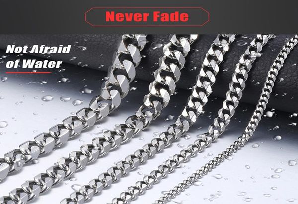 

davielsee mens necklace chain stainless steel silver whole 2018 necklace for men jewelry gift 3 5 7 9 11mm9481465