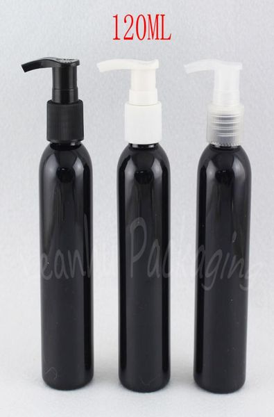 

120ml black round shoulder plastic bottle with lotion pump 120cc shampoo shower gel subbottling makeup subbottling3997090