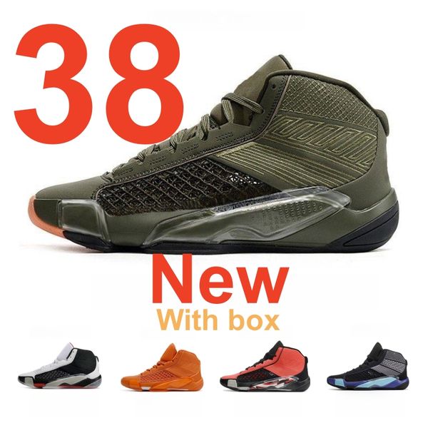 

jumpman 38 basketball shoes retro red white leopard black blue men women trainers sports outdoors sneakers with box