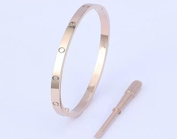 

sliver gold bangles lady screw diamond luxurious designer jewelry bracelets bangle with dust bag casual office party mens womens h4376239, Black