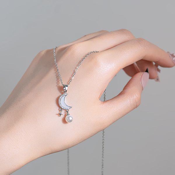 

new arrival silver plated moon star pendant necklace for women gift