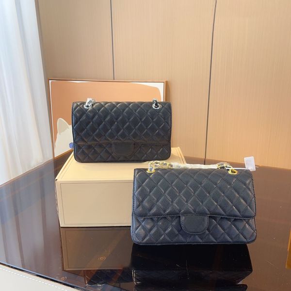 

designer bags woman sheepskin chain bag plaid flap caviar shoulder handbag gold silver leather women purse solid color buckle square stripe