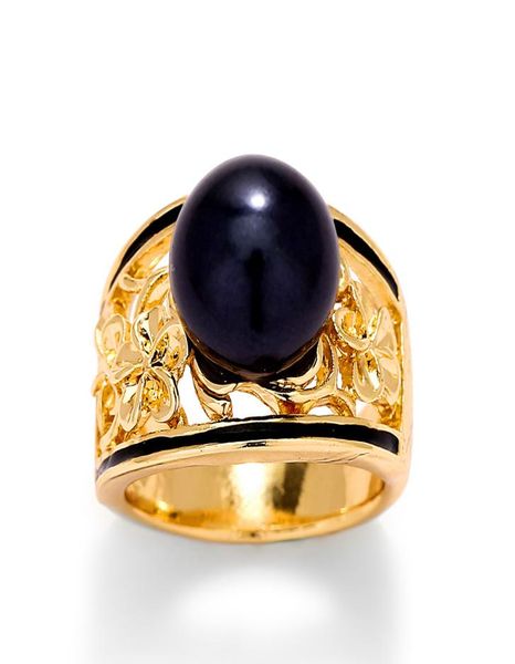 

band rings of fashion jewelry colorful crystal 14k gold plated engagement black pearls hawaiian ring for women7891928, Silver