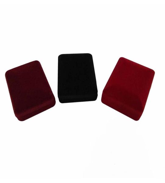 

whole 20pcs rec jewelry display gift box 3 colors velvet stud earring storage pendant necklace organizer holder244m7033542, Black;white