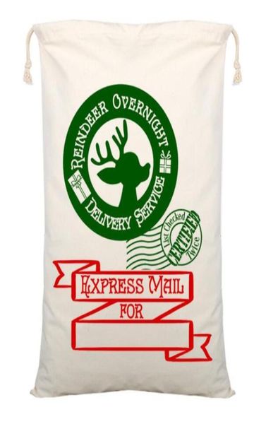 

red stripe creative santa claus drawstring canvas bag santa sack christmas kids gift bags xmas candy mail bag8835032