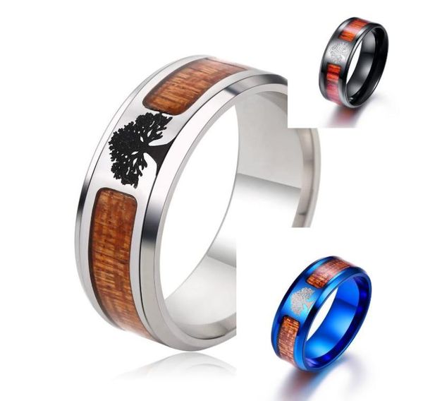 

cluster rings tree of life for men boy wood stainless steel anniversary party charm trendy jewelry us size 6149159430, Golden;silver