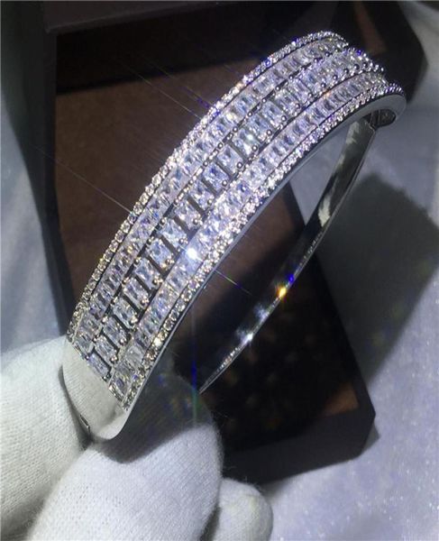 

women fashion bracelet jewelry 925 silver filled full diamonique cz wedding engagement bracelets bangle for party gift new arrival2842702, Golden;silver