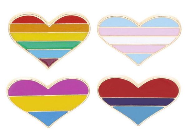 

gay lesbian pride rainbow enamel lapel pin brooch badge fashion jewelry love heart brooches2066884, Gray