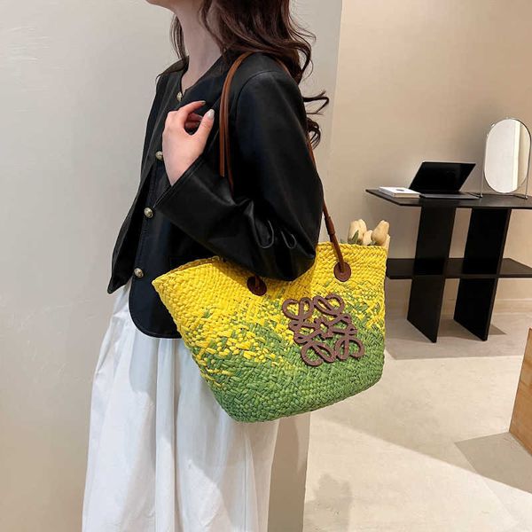 

handmade grass for women 2023 new summer high capacity woven tote handbag beach resort bag