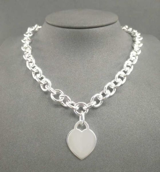 

s925 sterling silver necklace for women classic heartshaped pendant charm chain necklaces luxury brand jewelry necklace5494839