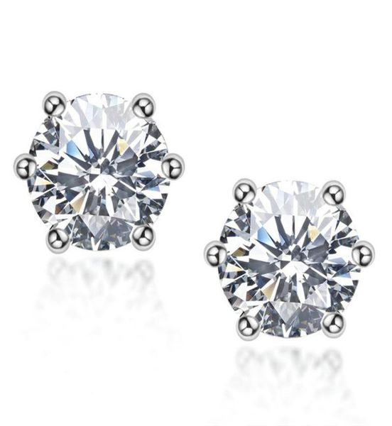 

sterling silver s925 2ct pair moissanite diamond earring wedding engagement earrings brilliant cut dvvs1 women gift hip hop5054553, Golden;silver