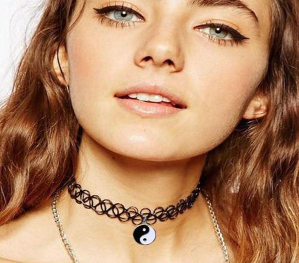 

new necklaces pendants tattoo choker stretch necklace black retro henna elastic 80s 90s jewelry fashion tattoo chokers necklaces e1856886, Silver