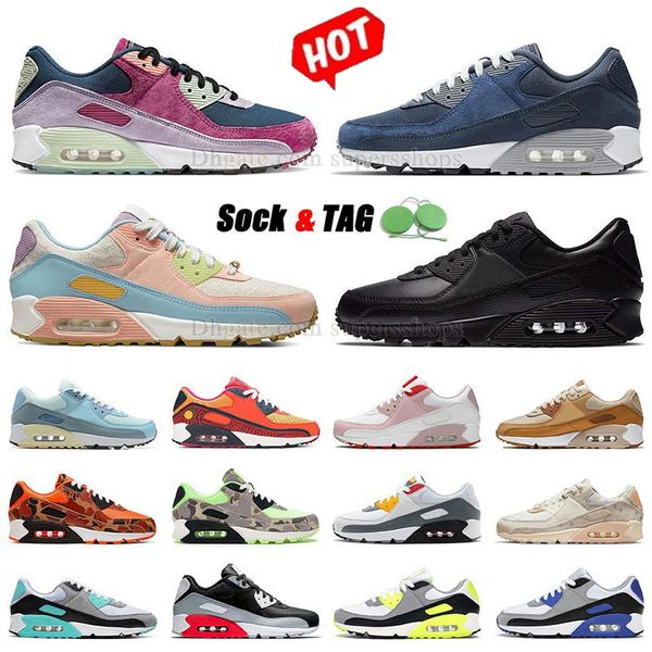 

90 running shoes mens big size us 12 13 eur 46 47 airmax 90s se gs terrascape lucha futura mint pink purple black leather white nylon obsidi