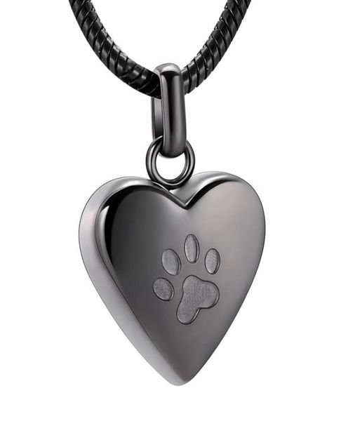 

ijd8455 black color eternal loving necklace hold your loved ones ashes paw printed memorial urn cremation pendant funeral casket3578016, Silver