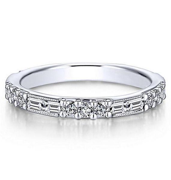 

choucong fashion jewelry 925 sterling silver princess cut white z cz diamond promise women wedding engagement band ring for lo8964858, Slivery;golden