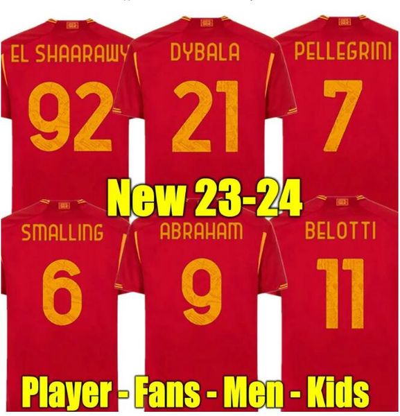 

dybala 23 24 pellegrini romas legacy collection soccer jerseys aries home belotti abraham 2023 2024 football shirt wijnaldum zaniolo maillot, Black;yellow