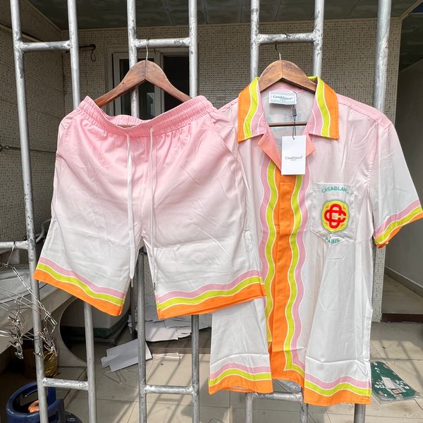 

mens tracksuits fashion casablanca designer clothes real life picture casual cotton clothing summer shirts for men 230717, Gray