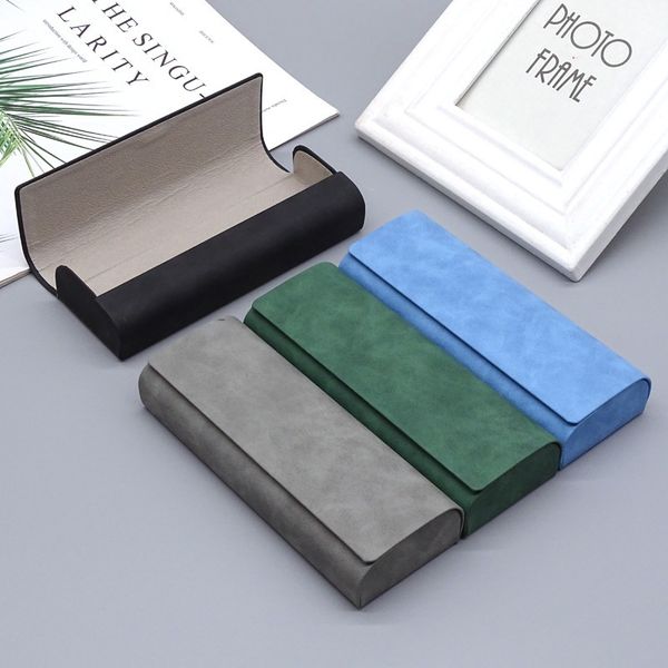 

sunglasses cases 1pc simple leather eyewear case optical retro myopia glasses sunglasses storage box fashion for men and women 230717