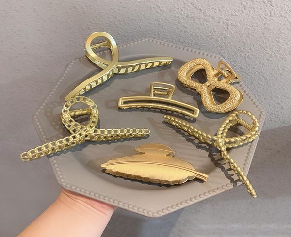 

woman metal hair claws hair accessories chic barrettes hairclips hairpins ladies hairgrip headwear girls ornaments crab7159028, Golden;silver