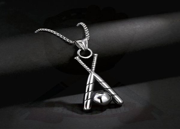 

pendant necklaces european american men baseball necklace exquisite jewelry fashion cool young students trend chain stainless stee7505553, Silver