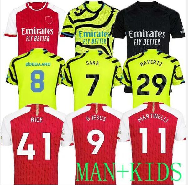 

23 24 saka soccer jerseys g. jesus arsen smith remake player gunners martinelli odegaard thomas retro tierney 2023 2024 football shirt rowe, Black;yellow