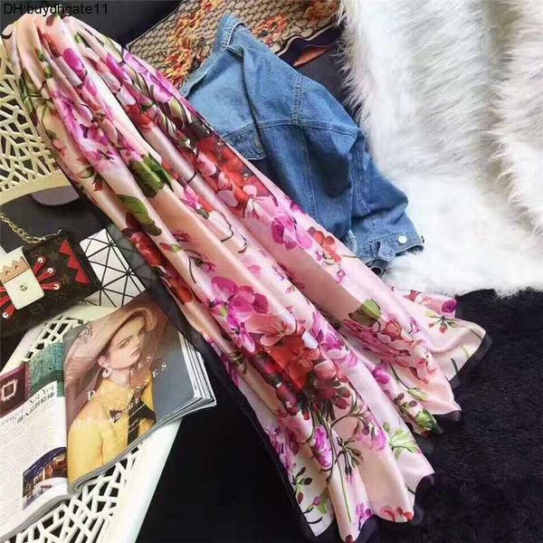 

n58a scarves multi-style brand silk scarf printed women's spring/summer thin soft luxury scarfs, Blue;gray