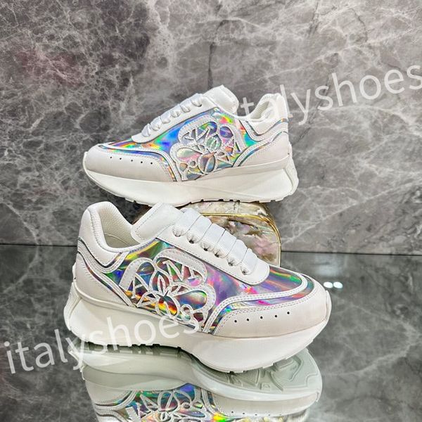 

2023 new reflective leather dad shoes space stitching material sneakers designer sneakers modern autumn winter trendy shoes xsd230403, Black