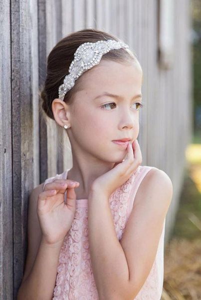 

kids fashion hairband fashion girls hair accessory children beaded diamond flowers headbend a70383182126, Slivery;white