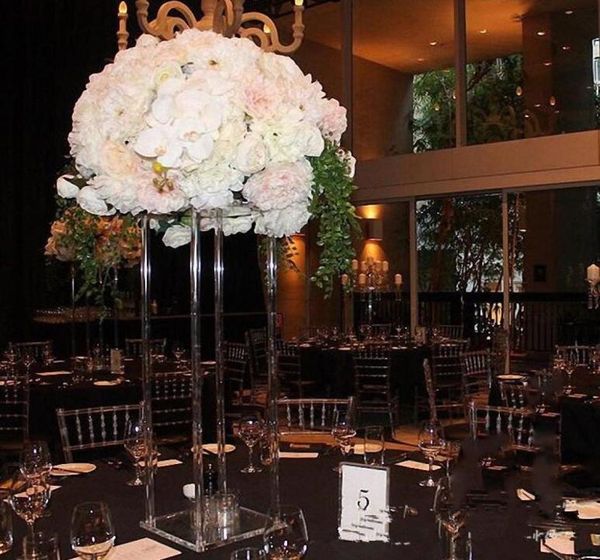 

new style clear tall wedding acrylic crystal table centerpiece wedding columns flower stand for table decoration1493997