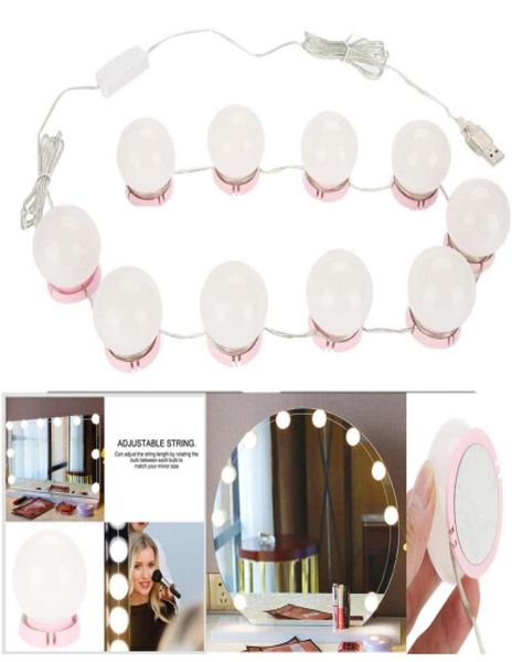 

makeup mirror vanity led light bulbs kit usb charging port cosmetic lighted make up mirrors bulb adjustable brightness lights9301914