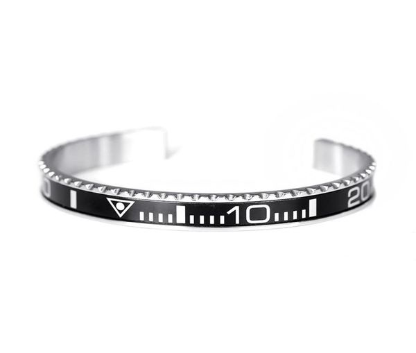 

classic silver plated speedometer official dia men cuff bracelet bangles in 316l stainless steel speedometer bezel bracelet men je7966870, Golden;silver