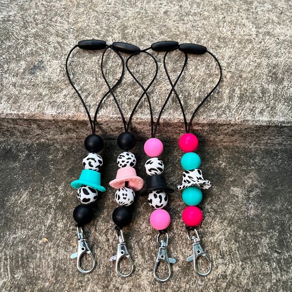

wholesale of foreign trade creative beaded keychains by manufacturers, customizable with hanging ropes, Silver