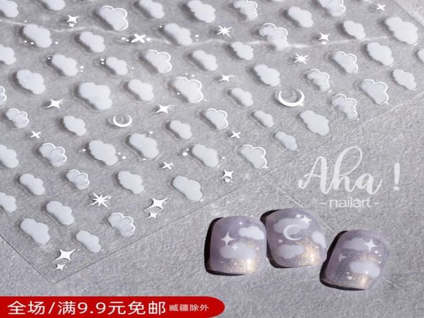 

beauty art amp 1pc white cloud stickersultra thin art stickers self adhesive decals clouds kawaii decal7817732, Black