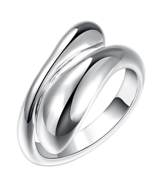 

low whole 925 sterling silver plated water droplets shape open ring fashion gift jewelry for women4205603
