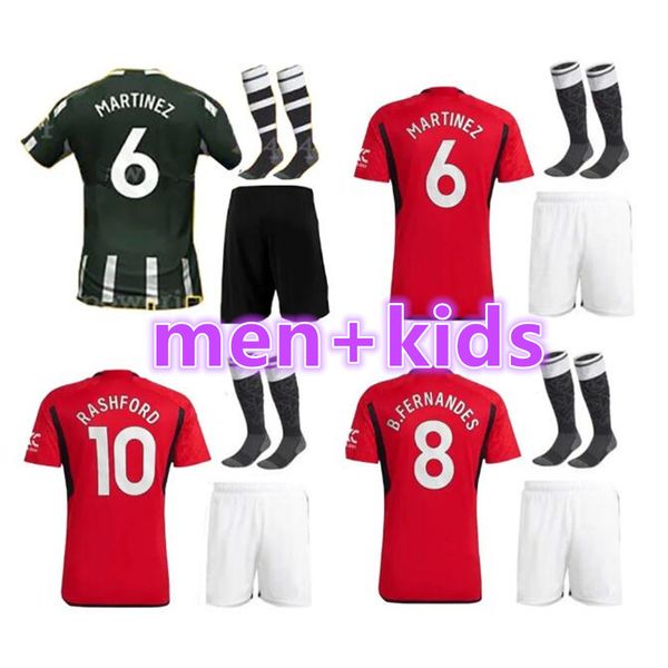 

antony sancho rashford soccer jerseys 23 24 b. fernandes manchesters 2023 2024 fan mans utds casemiro shaw martinez football shirt men kids, Black;yellow