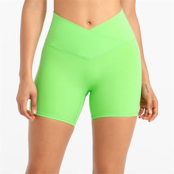

women's shorts solid color gym women sport short workout soft fitness tight front waist cross yoga legging short cycling comprehensive, White;black