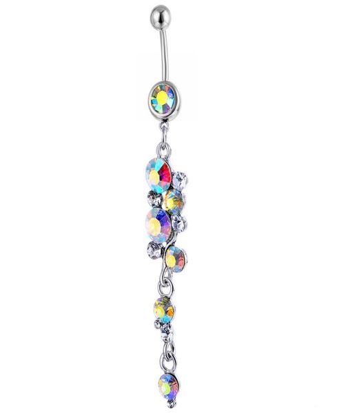

d0051 belly navel button ring clear ab0123456789102239506, Silver