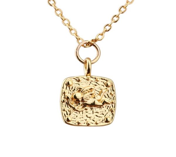 

square hang tag 14k gold plated pendant necklace fashion elegant necklaces gift for woman jewelry5181093, Silver