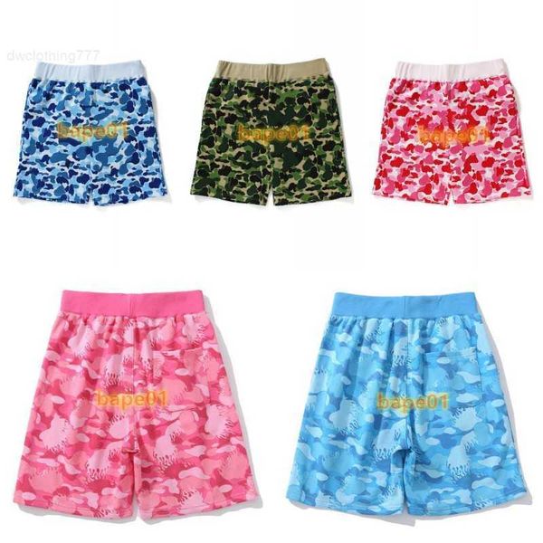 

mens designer ape shorts summer fashion beach pants man woman streetwear pink blue pants size m-xxl, White;black