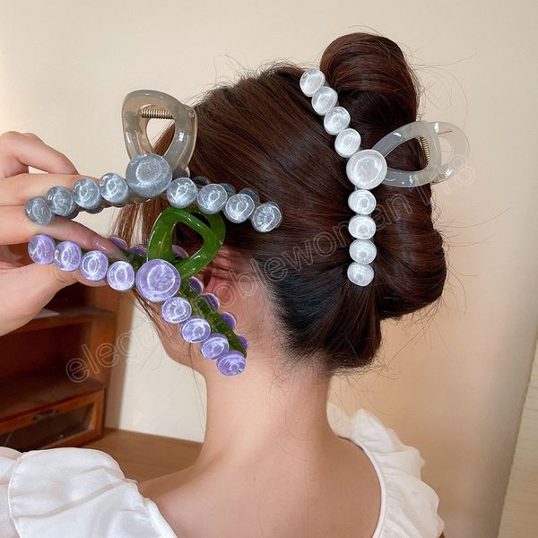 

acrylic irregular circular hair claws for women fashion temperament luxury exquisite hairwear hair accessories, Golden;silver