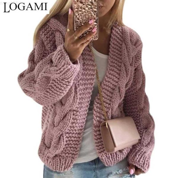 

women's sweaters logami twist knitted cardigan women long sleeve thick sweater autumn winter loose casual cardigans l230718, White;black