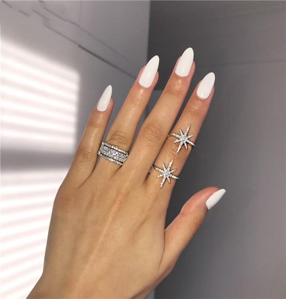 

choucong victoria wieck luxury jewelry 925 sterling silver star pave white sapphire cz diamond eternity women wedding bridal ring 9681654, Slivery;golden
